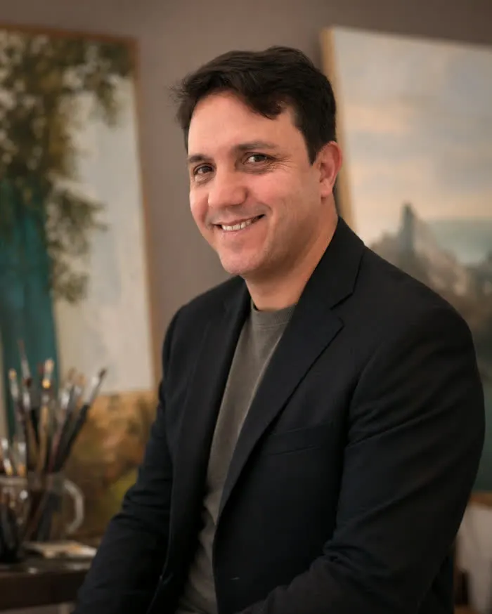 Retrato de Valter Cacio em seu ateliê